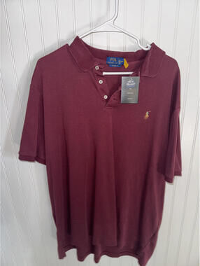 Polo Ralph Lauren Burgundy Polo Shirt with Horse Logo